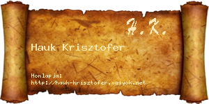 Hauk Krisztofer névjegykártya
